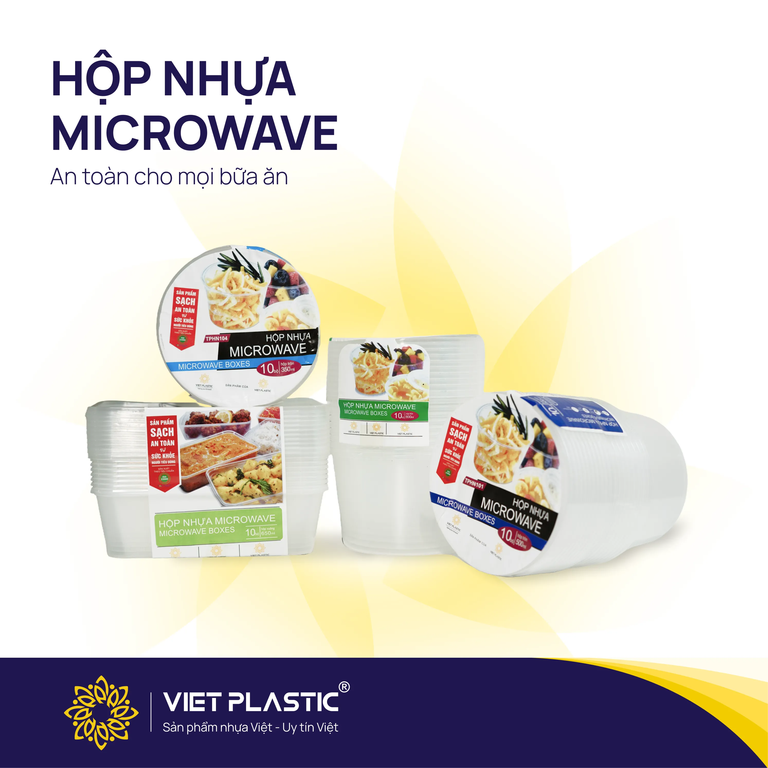 Hộp nhựa microwave Viet Plastic an toàn cho mọi bữa ăn
