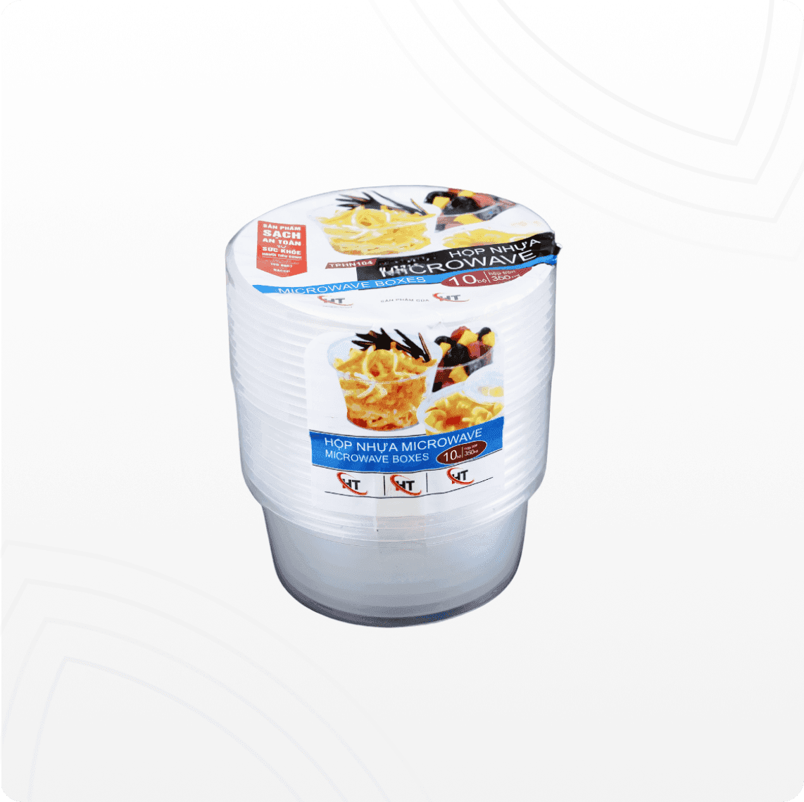 bộ hộp nhựa tròn microwave VietPlastic chất liệu nhựa cấp thực phẩm