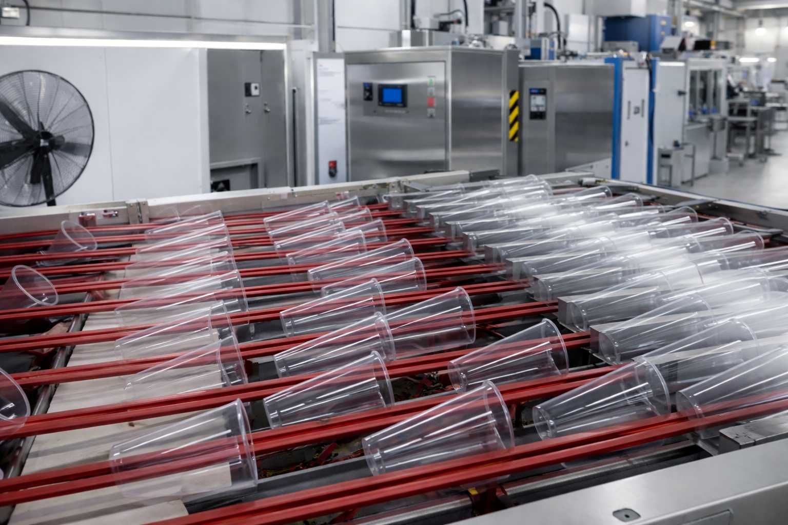 Hệ thống máy móc tự động trong dây chuyền sản xuất ly nhựa định hình cao cấp